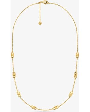 Michael Kors Mk Astor Link Small Precious Metal-Plated Sterling Necklace - White