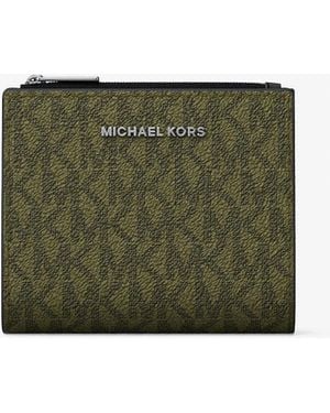 Michael Kors Mk Hudson Signature Logo Wallet - Green