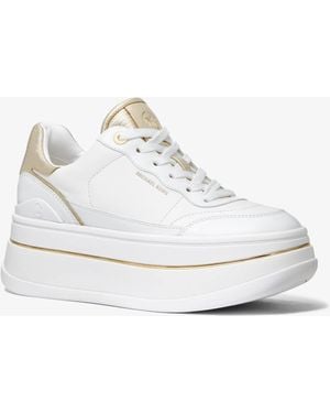 MICHAEL Michael Kors Hayes Leather Platform Trainer - White
