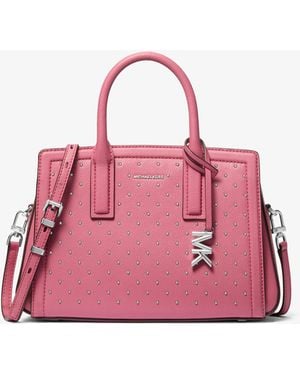 MICHAEL Michael Kors Mk Laila Small Studded Leather Satchel - Pink