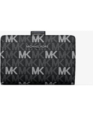 Michael Kors Jet Set Travel Medium Signature Logo Billfold Wallet - Gray