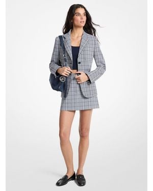 MICHAEL Michael Kors Mkblazer De Crepé Elástico A Cuadros - Azul