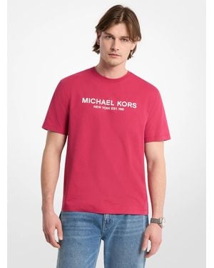 Michael Kors Outlet Mk Logo Cotton T-Shirt - Red