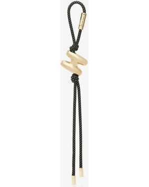 MICHAEL Michael Kors Initial-Tone And Speckled Cord Bag Charm - White