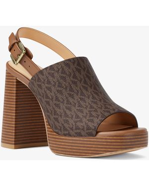 Michael Kors Kehlani Signature Logo Platform Sandal - Brown
