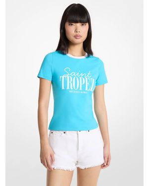 MICHAEL Michael Kors Mk St. Tropez Stretch Cotton T-Shirt - Blue