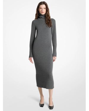 Michael Kors Michael Kors Wool Turtleneck Dress - Gray