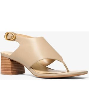 Michael Kors Kya Flex Leather Thong Sandal - Natural