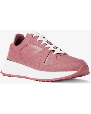MICHAEL Michael Kors Mk Jaime Mixed-Media Trainer - Pink