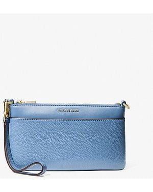 Michael Kors Jet Set Medium Pebbled Leather Wristlet - Blue
