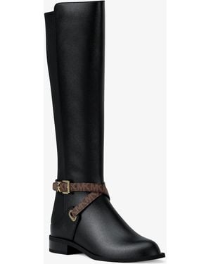 MICHAEL Michael Kors Michael Kors Rachel Signature Logo Trim Boot - Black