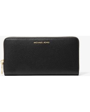MICHAEL Michael Kors Mk Jet Set Large Pebbled Leather Wallet - White