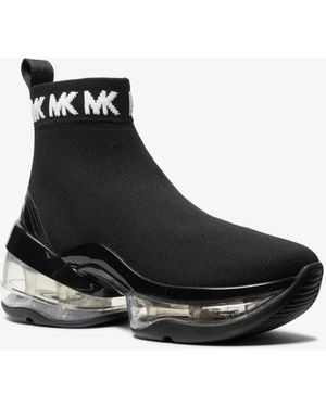 MICHAEL Michael Kors Olympia Extreme Logo Knit Sock Trainers - Black