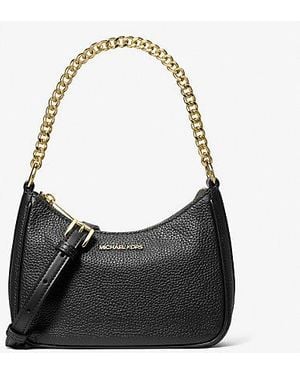 Michael Kors Jet Set Travel Pebbled Leather Convertible Crossbody Bag - Black