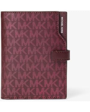 MICHAEL Michael Kors Mk Portafoglio Porta Passaporto Jet Set Con Stampa Logo Metallizzata - Viola