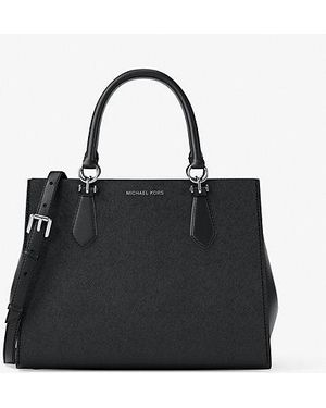 Michael Kors Marilyn Medium Saffiano Leather Satchel - Black