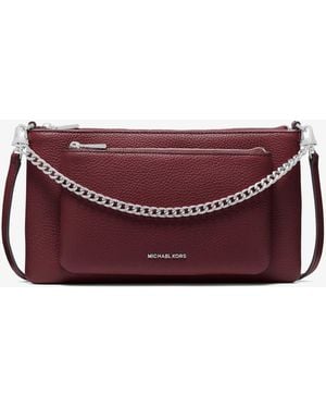 MICHAEL Michael Kors Mk Jet Set Medium Pebbled Leather Convertible Crossbody Bag - Purple