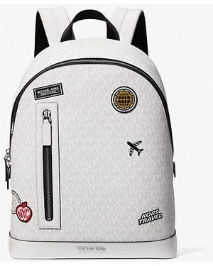 Michael Kors Cooper Slim Embellished Signature Logo Commuter Backpack - Gray