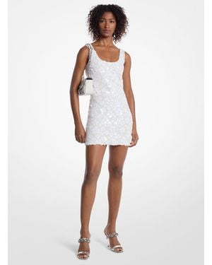 MICHAEL Michael Kors Floral Sequin Stretch Scuba Mini Dress - White