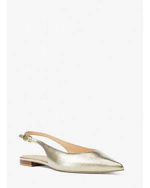 Michael Kors Amali Metallic Slingback Flat - Natural