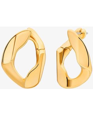 Michael Kors Precious Metal-Plated Brass Curb Link Hoop Earrings - Metallic