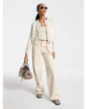 MICHAEL Michael Kors Mk Wool Cardigan - Natural