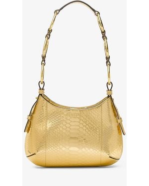 Michael Kors Mkbolso Hobo De Hombro Bardot Mini De Piel Metalizada Con Motivo De Pitón En Relieve - Neutro