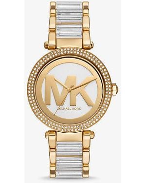 Michael Kors Parker Pavé-Tone Acetate Watch - Metallic