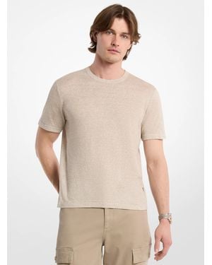 Michael Kors Mk Linen And Cotton T-Shirt - White