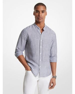 Michael Kors Camicia in misto lino a righe - Blu