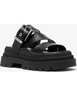 MICHAEL Michael Kors Mk Colby Leather Platform Sandal - Black