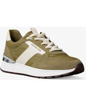 Michael Kors Remy Mixed-Media Sneaker - Green