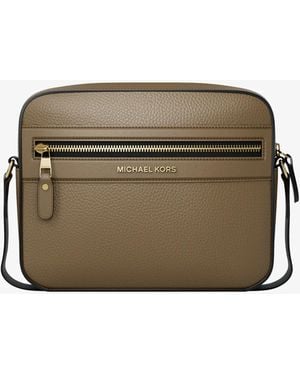Michael Kors Jet Set Pebbled Leather Crossbody Bag - Gray