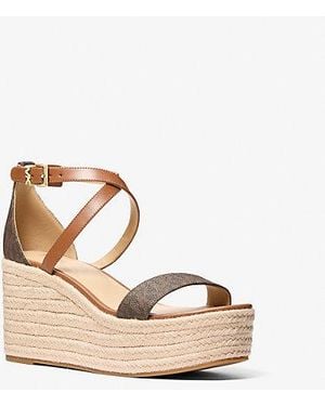 Michael kors tan wedge sandals best sale
