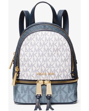 MICHAEL Michael Kors Rhea Mini Color-block Logo Backpack - Blue