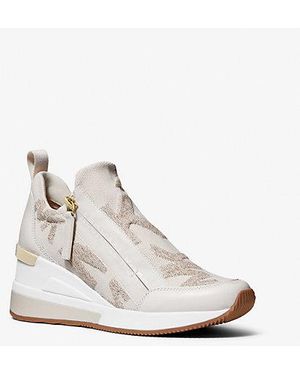 Michael Kors Mk Willis Logo Stretch Knit Trainer - White