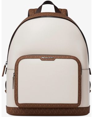 cooper two-tone logo and leather backpack Crafted from durable logo Michael Kors Cooper Color-Block Signature