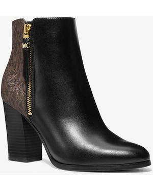 Michael Kors Outlet Mk Stivaletto Britt Con Logo - Nero