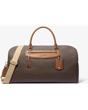 Michael Kors Mk Jet Set Travel Extra-Large Signature Logo Weekender Bag - Brown