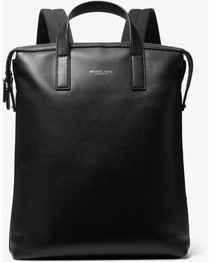 Michael Kors Mk Nicholas Leather Convertible Backpack - Black