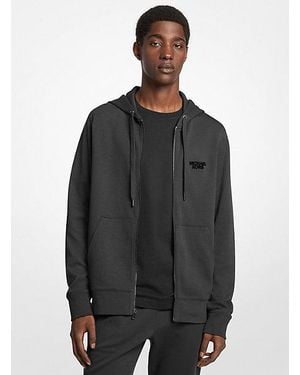 Michael Kors Cotton Blend Zip-Up Hoodie - Black