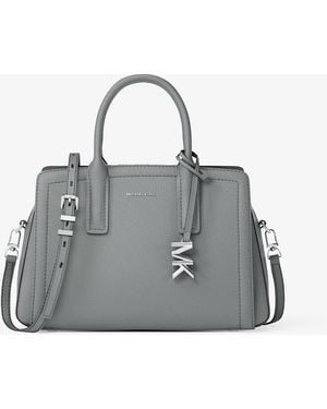 MICHAEL Michael Kors Mk Laila Small Leather Satchel - Grey