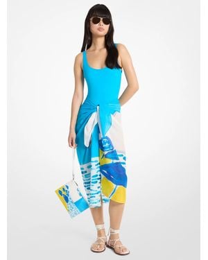 Michael Kors X Christina Zimpel Cotton Lawn Sarong - Blue