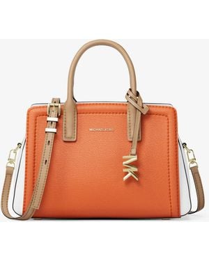 MICHAEL Michael Kors Laila Extra-Small Color-Block Leather Crossbody Bag - Orange
