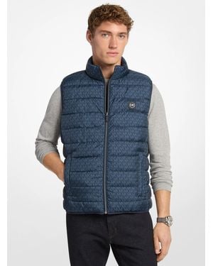 Michael Kors Abbou Signature Logo Reversible Vest - Blue
