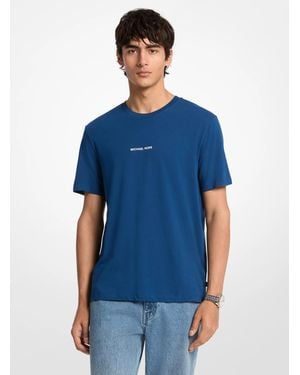 Michael Kors Mk Graphic Logo Cotton T-Shirt - Blue