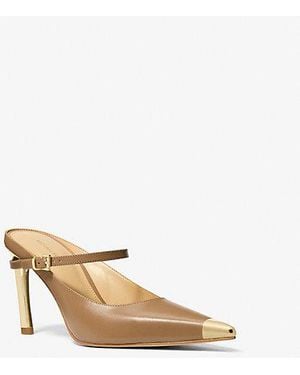 Michael Kors Kasia Leather High Mule Pump - Natural