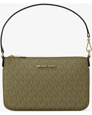 Michael Kors Jet Set Small Signature Logo Convertible Wristlet - Green