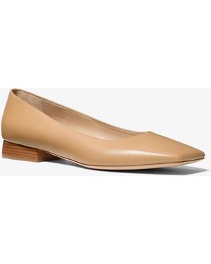 Michael Kors Michael Kors Isabella Leather Skimmer Flat - Natural
