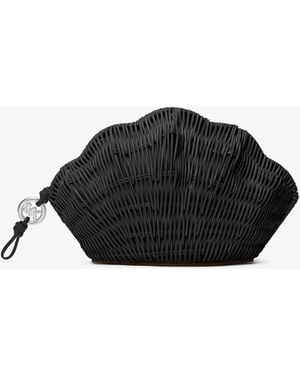 MICHAEL Michael Kors Mk Shelly Rattan Clutch - Black
